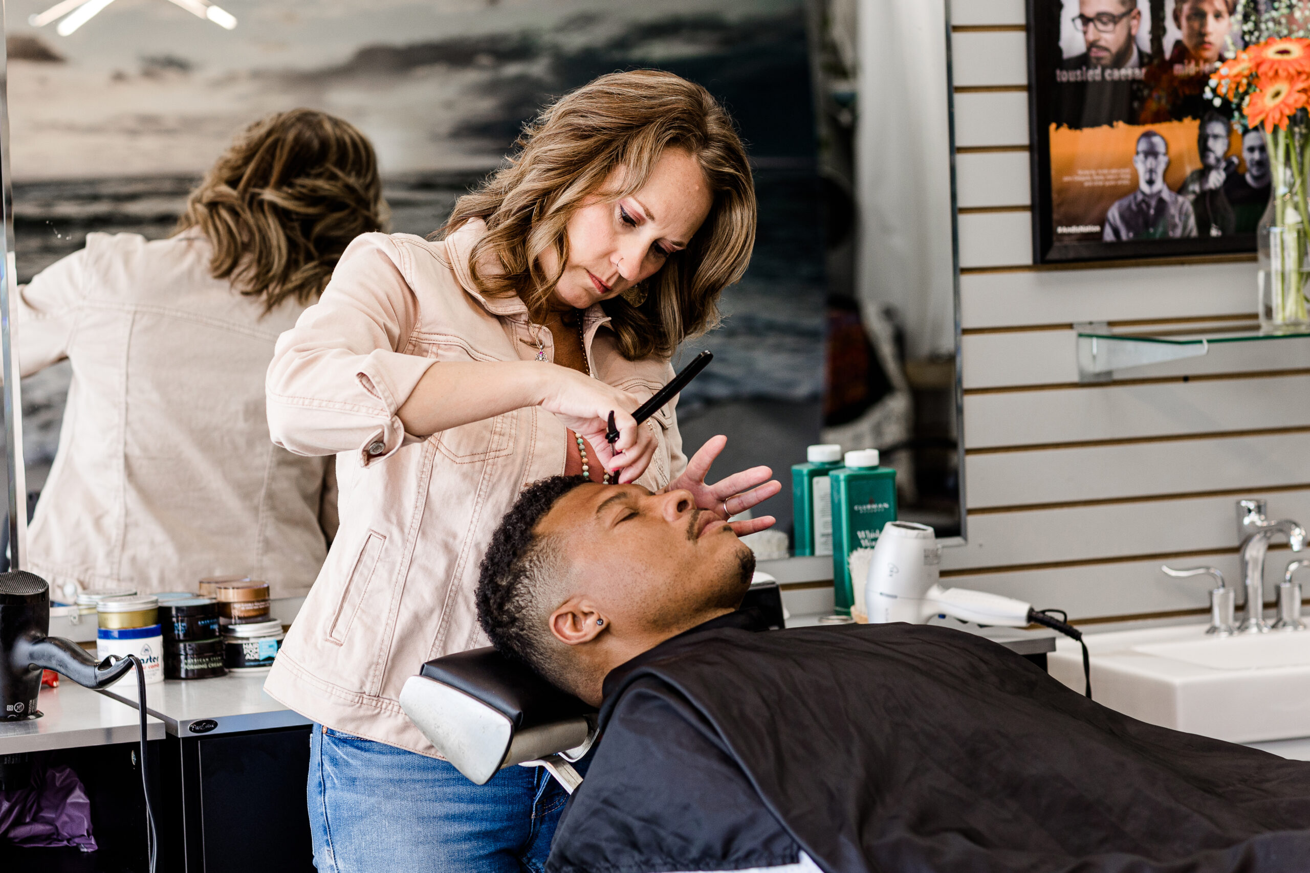 hair stylist at holistic spa